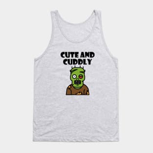 Cute and Cuddly Creepy Green Monster Light-Color Tank Top